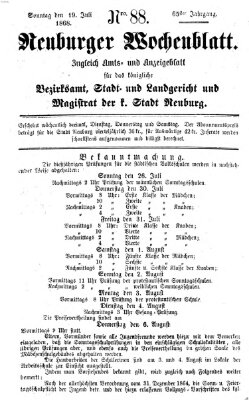 Neuburger Wochenblatt Sonntag 19. Juli 1868