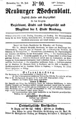 Neuburger Wochenblatt Donnerstag 23. Juli 1868