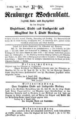 Neuburger Wochenblatt Dienstag 11. August 1868