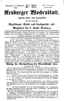 Neuburger Wochenblatt Samstag 12. September 1868