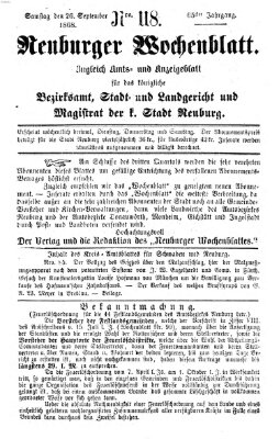 Neuburger Wochenblatt Samstag 26. September 1868