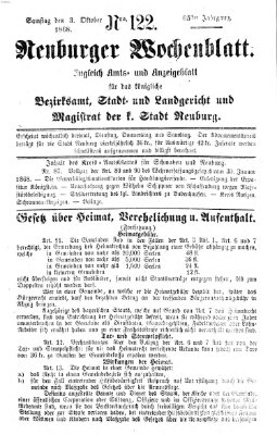 Neuburger Wochenblatt Samstag 3. Oktober 1868