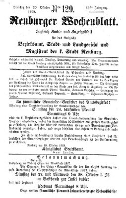 Neuburger Wochenblatt Dienstag 20. Oktober 1868