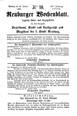 Neuburger Wochenblatt Samstag 23. Januar 1869