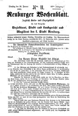 Neuburger Wochenblatt Dienstag 26. Januar 1869