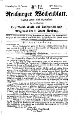 Neuburger Wochenblatt Donnerstag 28. Januar 1869