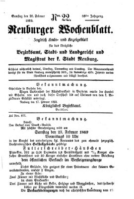 Neuburger Wochenblatt Samstag 20. Februar 1869