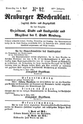 Neuburger Wochenblatt Mittwoch 8. April 1868