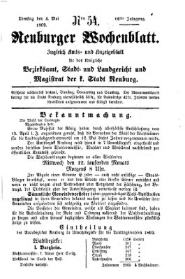 Neuburger Wochenblatt Dienstag 4. Mai 1869