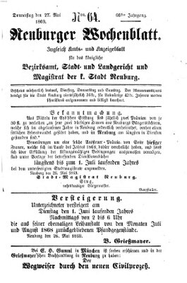 Neuburger Wochenblatt Donnerstag 27. Mai 1869