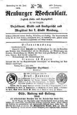 Neuburger Wochenblatt Donnerstag 10. Juni 1869