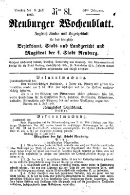 Neuburger Wochenblatt Dienstag 6. Juli 1869