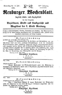 Neuburger Wochenblatt Donnerstag 8. Juli 1869