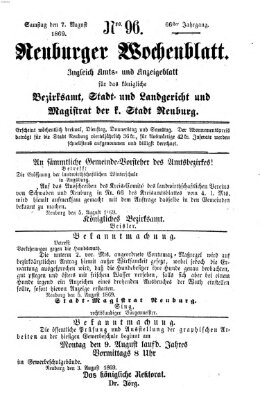 Neuburger Wochenblatt Samstag 7. August 1869