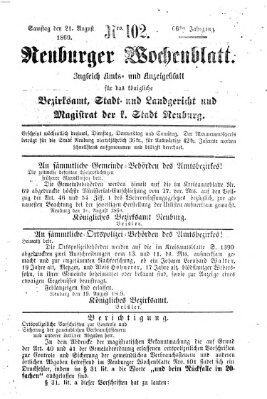 Neuburger Wochenblatt Samstag 21. August 1869