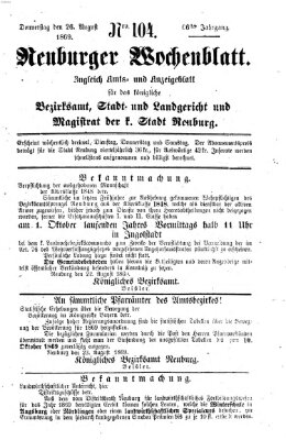 Neuburger Wochenblatt Donnerstag 26. August 1869