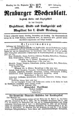 Neuburger Wochenblatt Samstag 25. September 1869