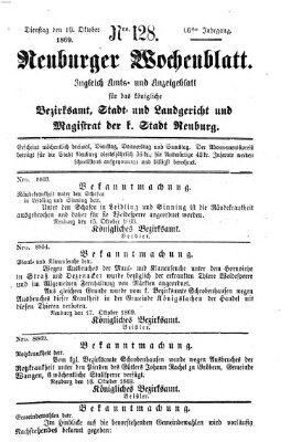 Neuburger Wochenblatt Dienstag 19. Oktober 1869