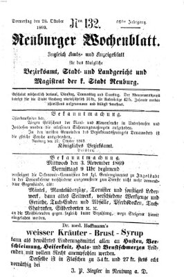 Neuburger Wochenblatt Donnerstag 28. Oktober 1869