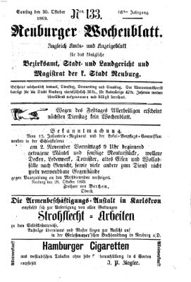 Neuburger Wochenblatt Samstag 30. Oktober 1869