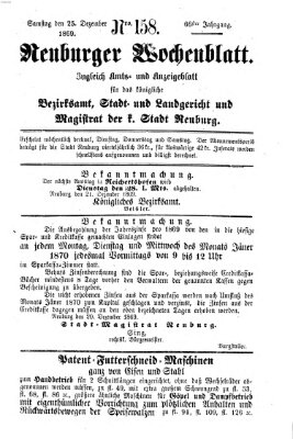 Neuburger Wochenblatt Samstag 25. Dezember 1869