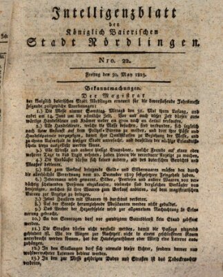 Intelligenzblatt der Königlich Bayerischen Stadt Nördlingen Freitag 30. Mai 1823