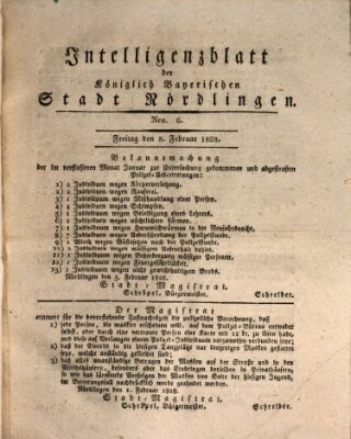 Intelligenzblatt der Königlich Bayerischen Stadt Nördlingen Freitag 8. Februar 1828