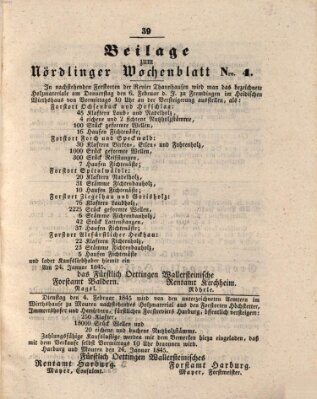 Wochenblatt der Stadt Nördlingen (Intelligenzblatt der Königlich Bayerischen Stadt Nördlingen) Dienstag 28. Januar 1845