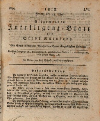 Allgemeines Intelligenz-Blatt der Stadt Nürnberg Freitag 15. Mai 1818