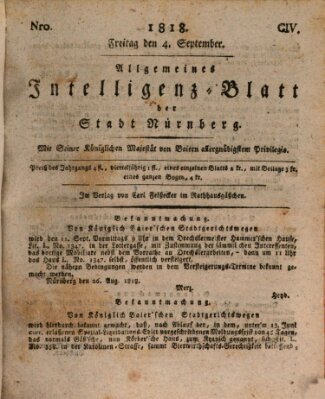 Allgemeines Intelligenz-Blatt der Stadt Nürnberg Freitag 4. September 1818