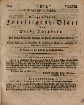 Allgemeines Intelligenz-Blatt der Stadt Nürnberg Freitag 30. Oktober 1818