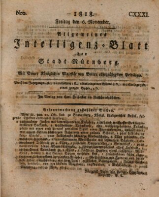 Allgemeines Intelligenz-Blatt der Stadt Nürnberg Freitag 6. November 1818