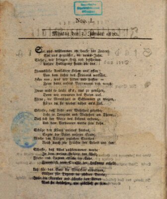 Allgemeines Intelligenz-Blatt der Stadt Nürnberg Montag 3. Januar 1820