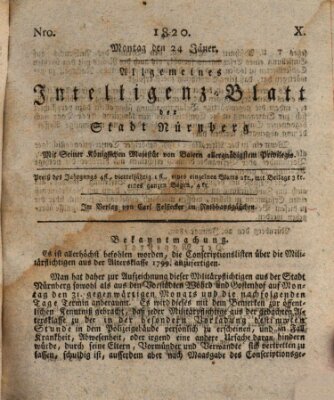 Allgemeines Intelligenz-Blatt der Stadt Nürnberg Montag 24. Januar 1820