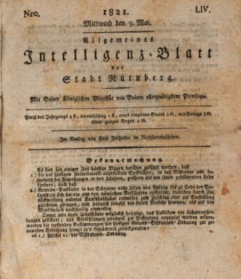 Allgemeines Intelligenz-Blatt der Stadt Nürnberg Mittwoch 9. Mai 1821