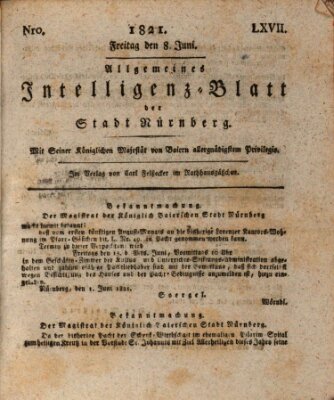 Allgemeines Intelligenz-Blatt der Stadt Nürnberg Freitag 8. Juni 1821