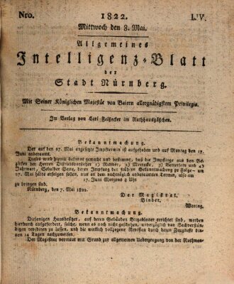 Allgemeines Intelligenz-Blatt der Stadt Nürnberg Mittwoch 8. Mai 1822