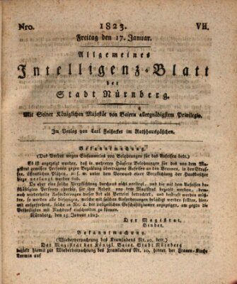 Allgemeines Intelligenz-Blatt der Stadt Nürnberg Freitag 17. Januar 1823