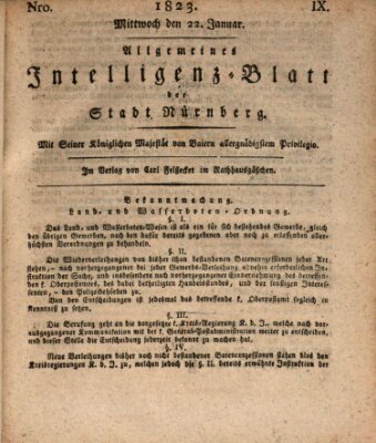 Allgemeines Intelligenz-Blatt der Stadt Nürnberg Mittwoch 22. Januar 1823