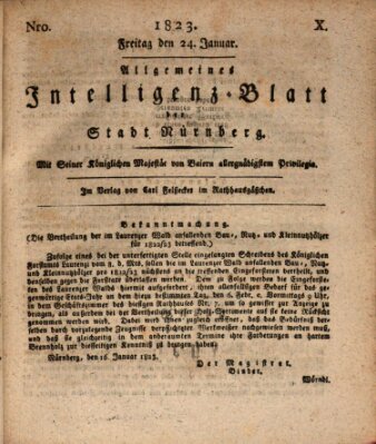 Allgemeines Intelligenz-Blatt der Stadt Nürnberg Freitag 24. Januar 1823