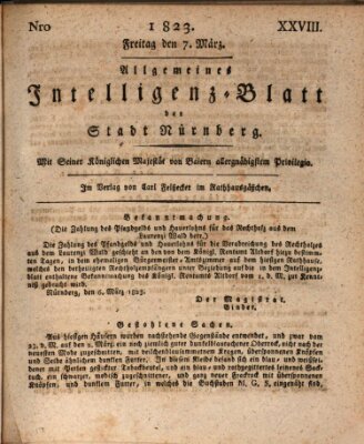 Allgemeines Intelligenz-Blatt der Stadt Nürnberg Freitag 7. März 1823