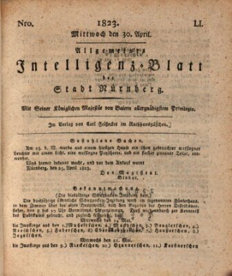 Allgemeines Intelligenz-Blatt der Stadt Nürnberg Mittwoch 30. April 1823