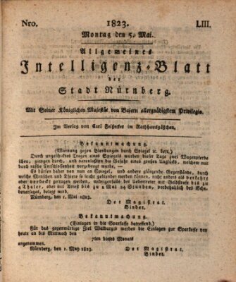 Allgemeines Intelligenz-Blatt der Stadt Nürnberg Montag 5. Mai 1823