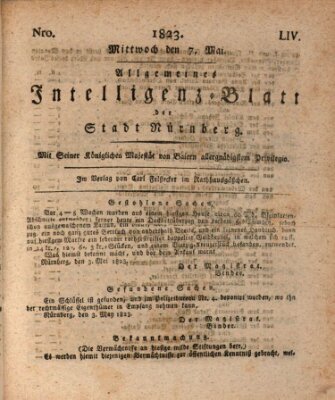 Allgemeines Intelligenz-Blatt der Stadt Nürnberg Mittwoch 7. Mai 1823