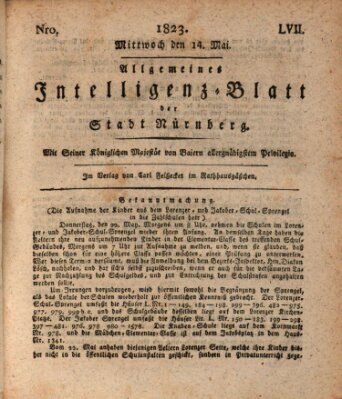 Allgemeines Intelligenz-Blatt der Stadt Nürnberg Mittwoch 14. Mai 1823