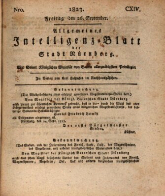 Allgemeines Intelligenz-Blatt der Stadt Nürnberg Freitag 26. September 1823