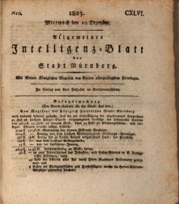 Allgemeines Intelligenz-Blatt der Stadt Nürnberg Mittwoch 10. Dezember 1823