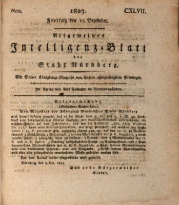 Allgemeines Intelligenz-Blatt der Stadt Nürnberg Freitag 12. Dezember 1823