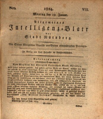 Allgemeines Intelligenz-Blatt der Stadt Nürnberg Montag 19. Januar 1824