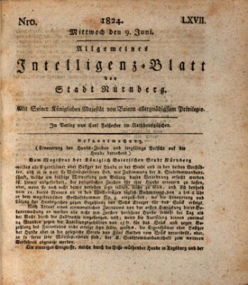 Allgemeines Intelligenz-Blatt der Stadt Nürnberg Mittwoch 9. Juni 1824